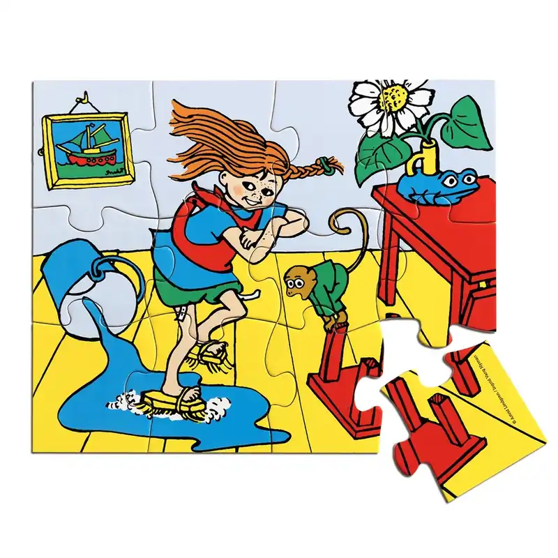 Kundernes favoritter | Pippi puslespil, 12 brikker
